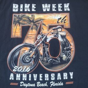 Mens 3XL 2016 Daytona Beach 75th Anniversary Long Sleeve Tee Shirt Biker  C66